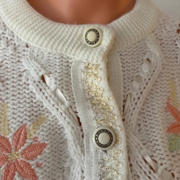 Vintage Mizaro Sara Sweater Grannycore Cottagecore 1980s 1990s Cardigan Floral - Picture 15 of 15